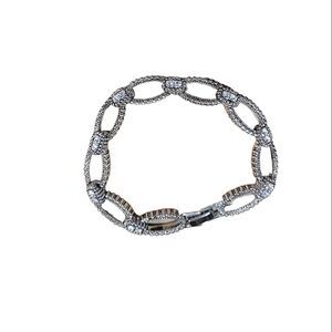 Faux Rhinestone and Silver Color Clasp Bracelet